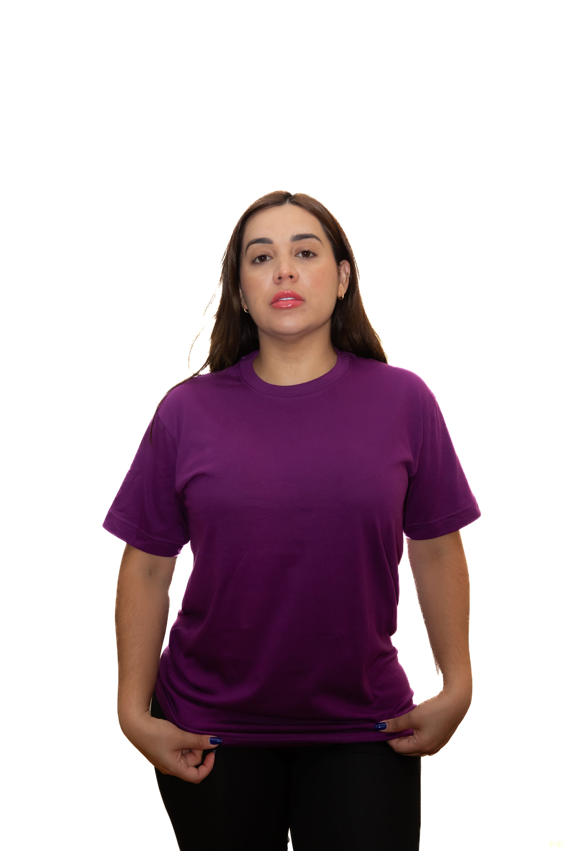 Camiseta Básica Púrpura Sin Estampado