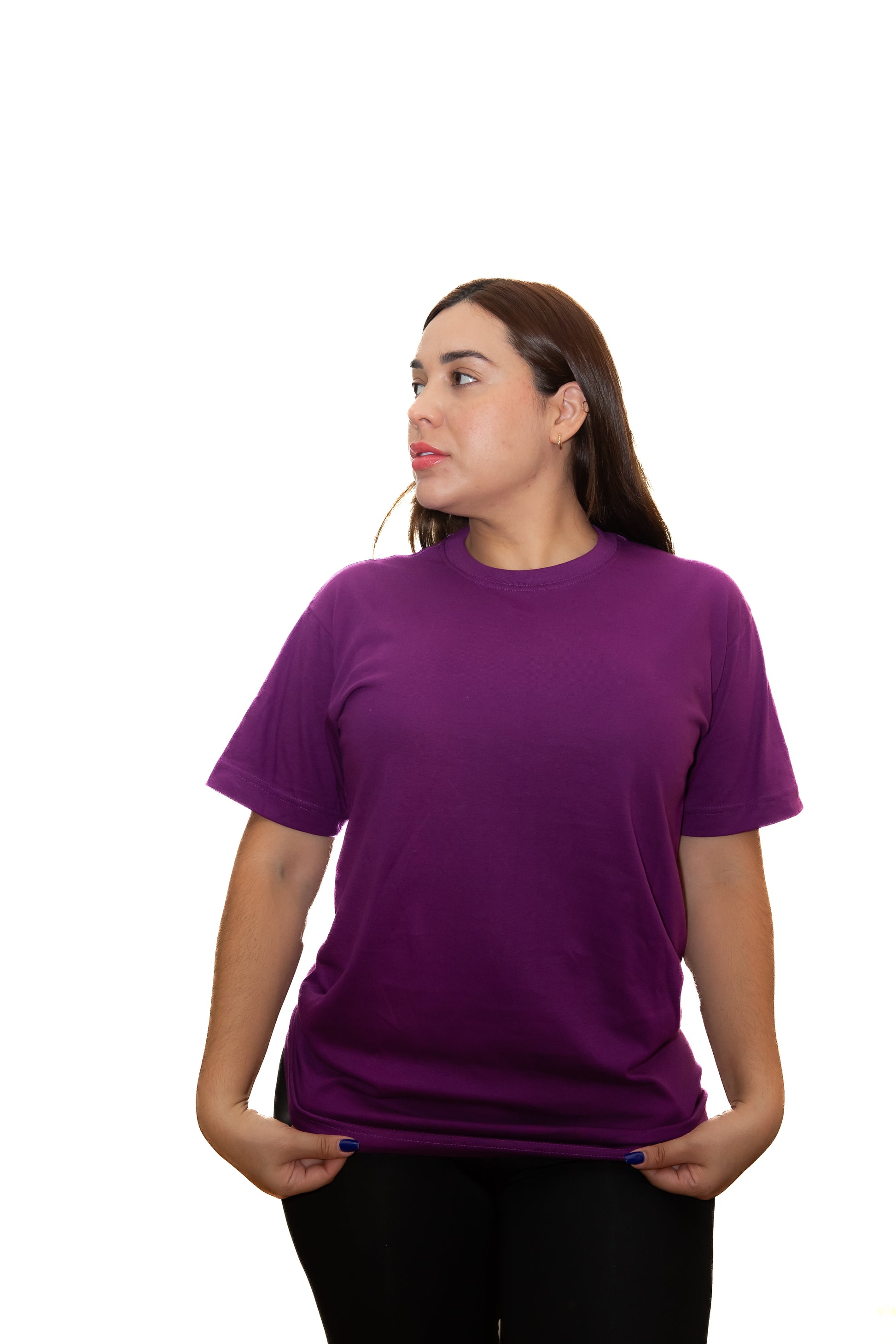 Camiseta Básica Púrpura Sin Estampado