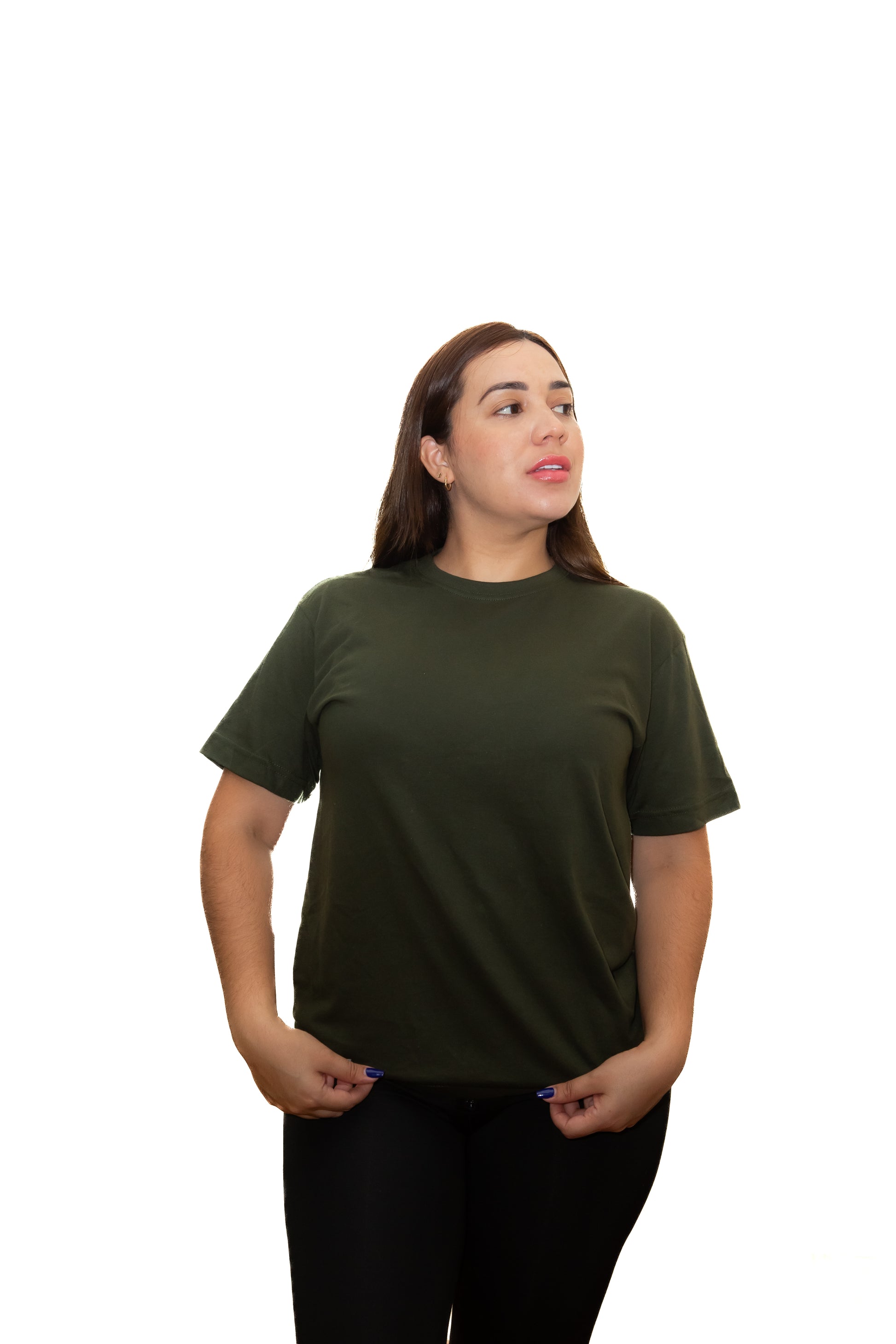 Camiseta Básica Militar Sin Estampado
