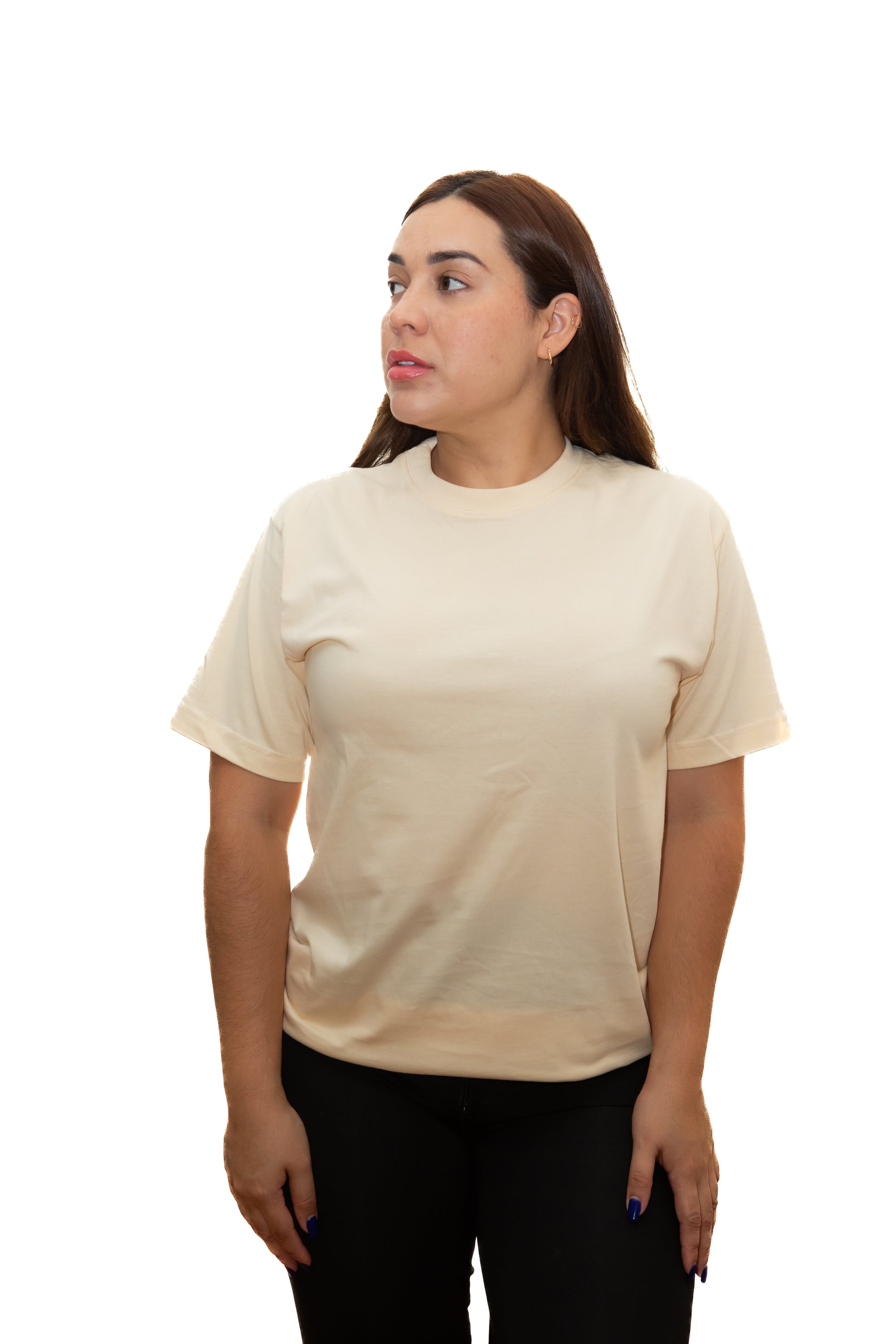 Camiseta Básica Vainilla Sin Estampado