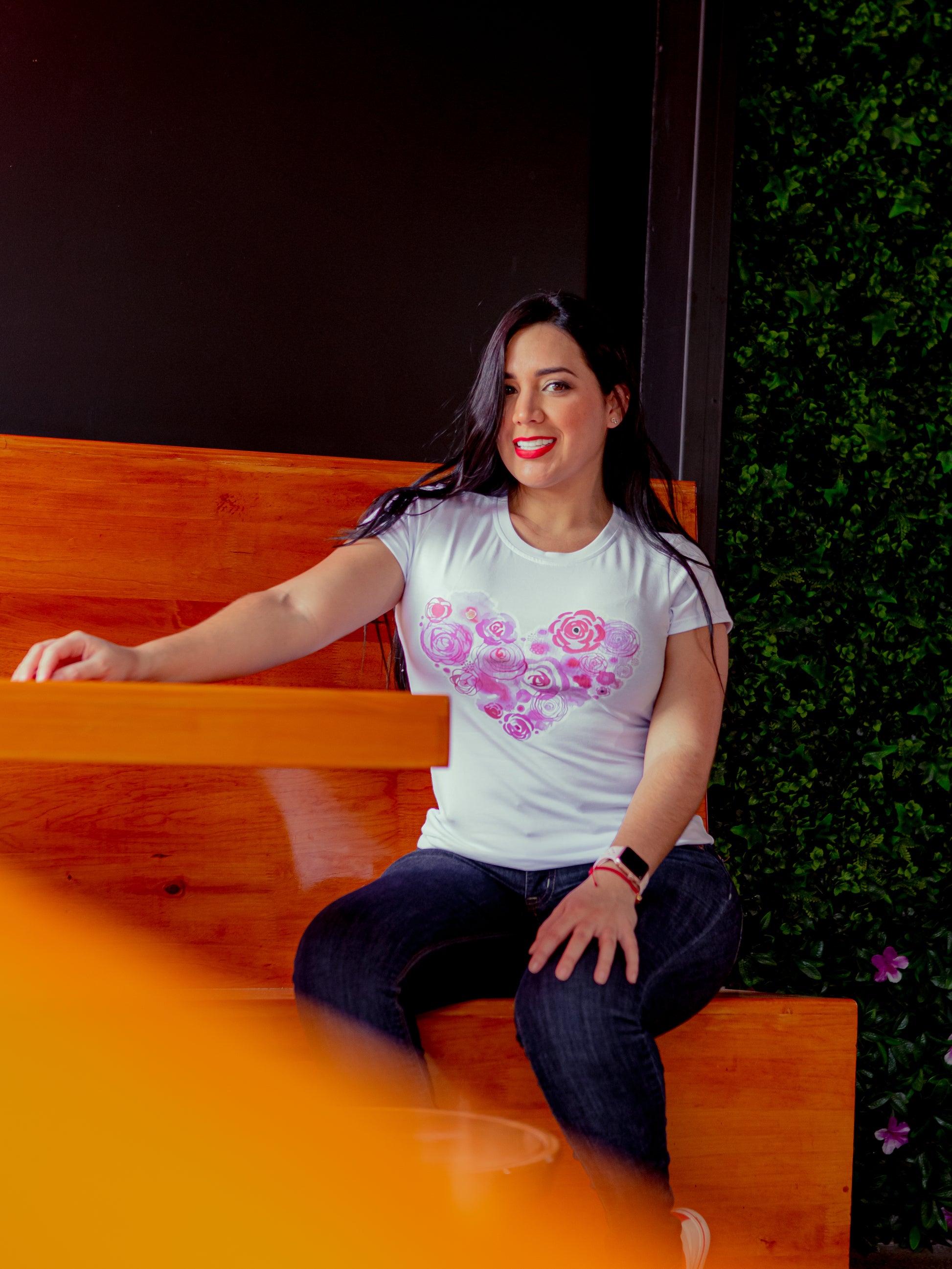 Camiseta Corazón Flores